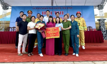 Hội thi nghiệp vụ chữa cháy và cứu nạn, cứu hộ “Tổ liên gia an toàn phòng cháy, chữa cháy” huyện Yên Định